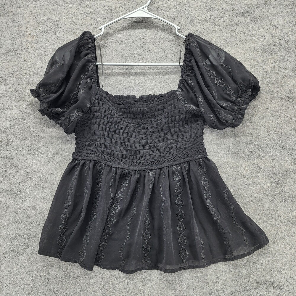 Trixxi Top Womens Medium Short Sleeve Black Off Shoulder